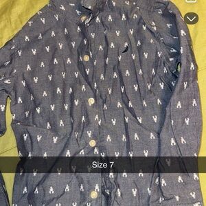 The Children's Place Navy Lobster Print Shirt